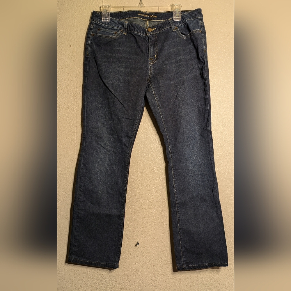 Michael Kors Blue Straight Denim Jeans Size 10R Boot Cut - Picture 1 of 9